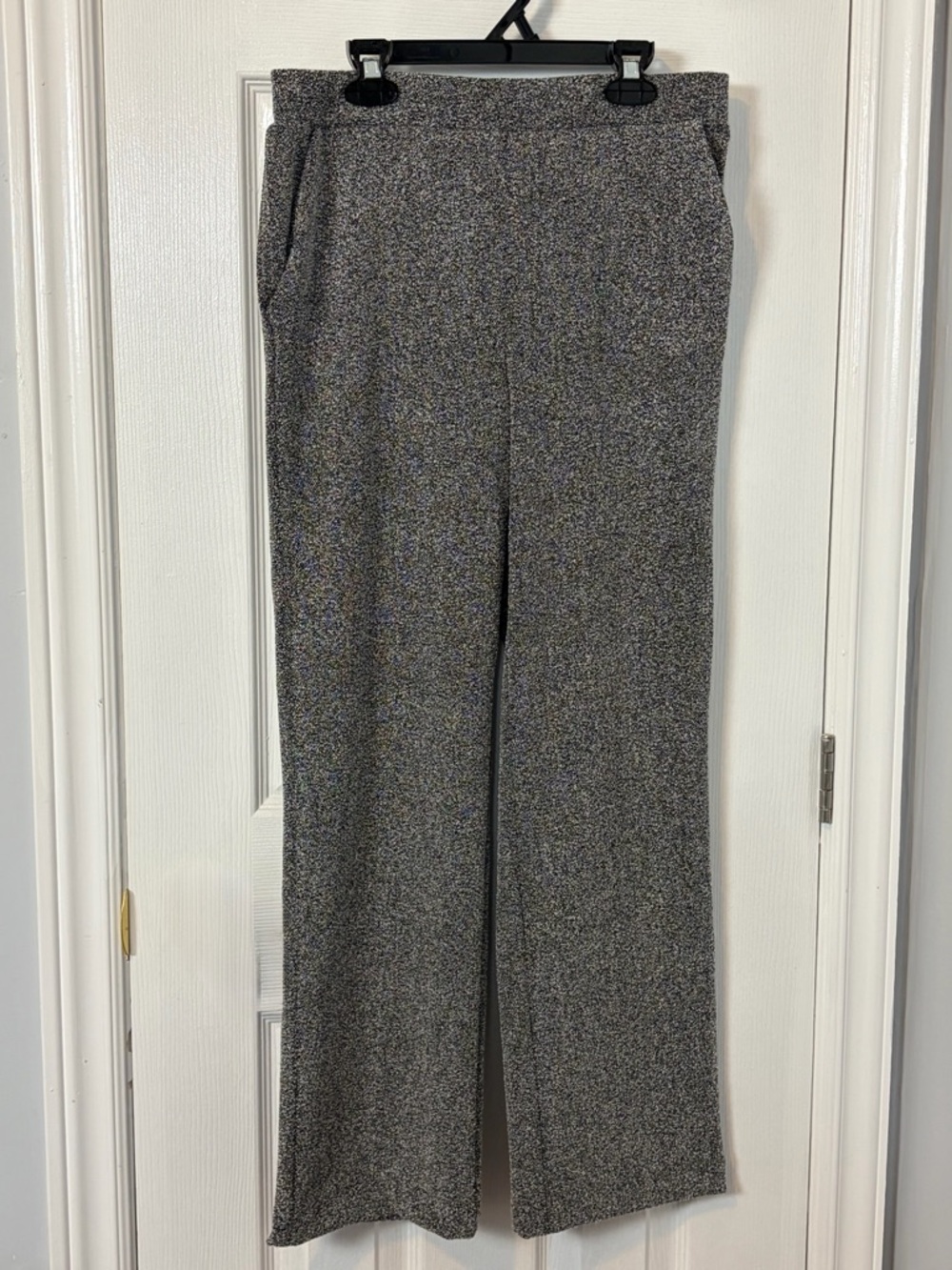 Wide-Leg Knit Pants — Heathered Gray